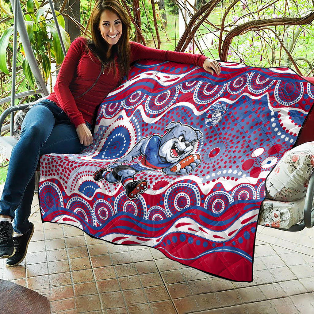 Western Bulldogs Quilt Aboriginal Dot Pattern - Football Mascot Heritage Pride