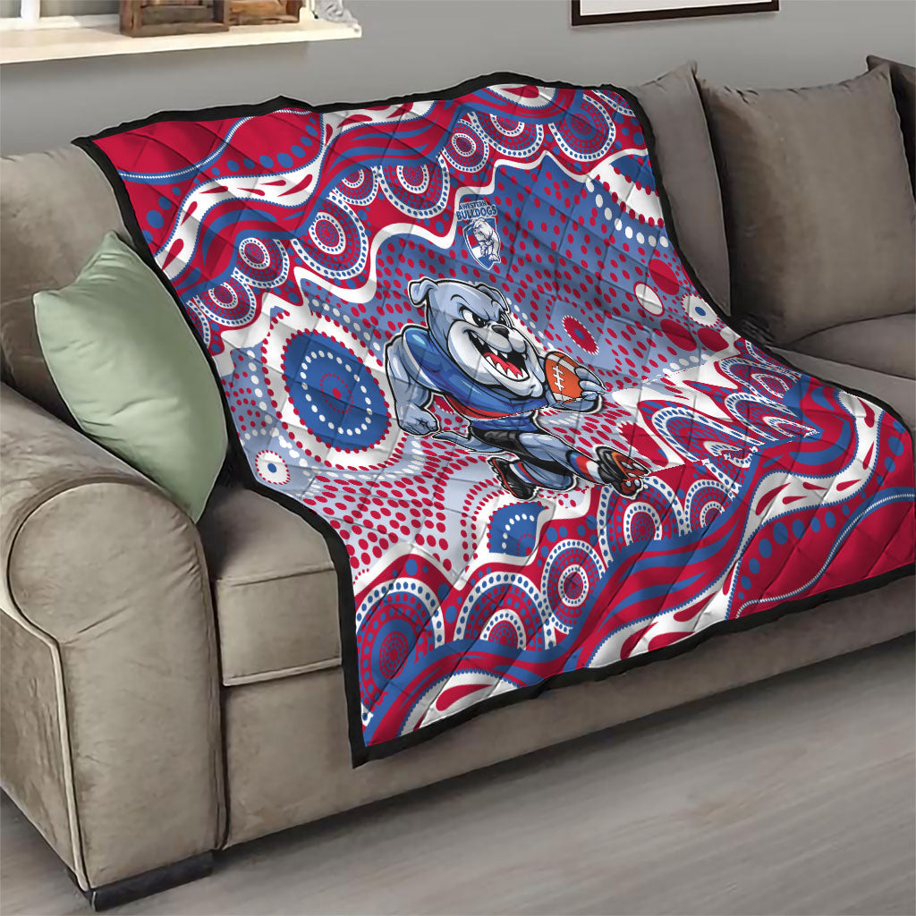Western Bulldogs Quilt Aboriginal Dot Pattern - Football Mascot Heritage Pride