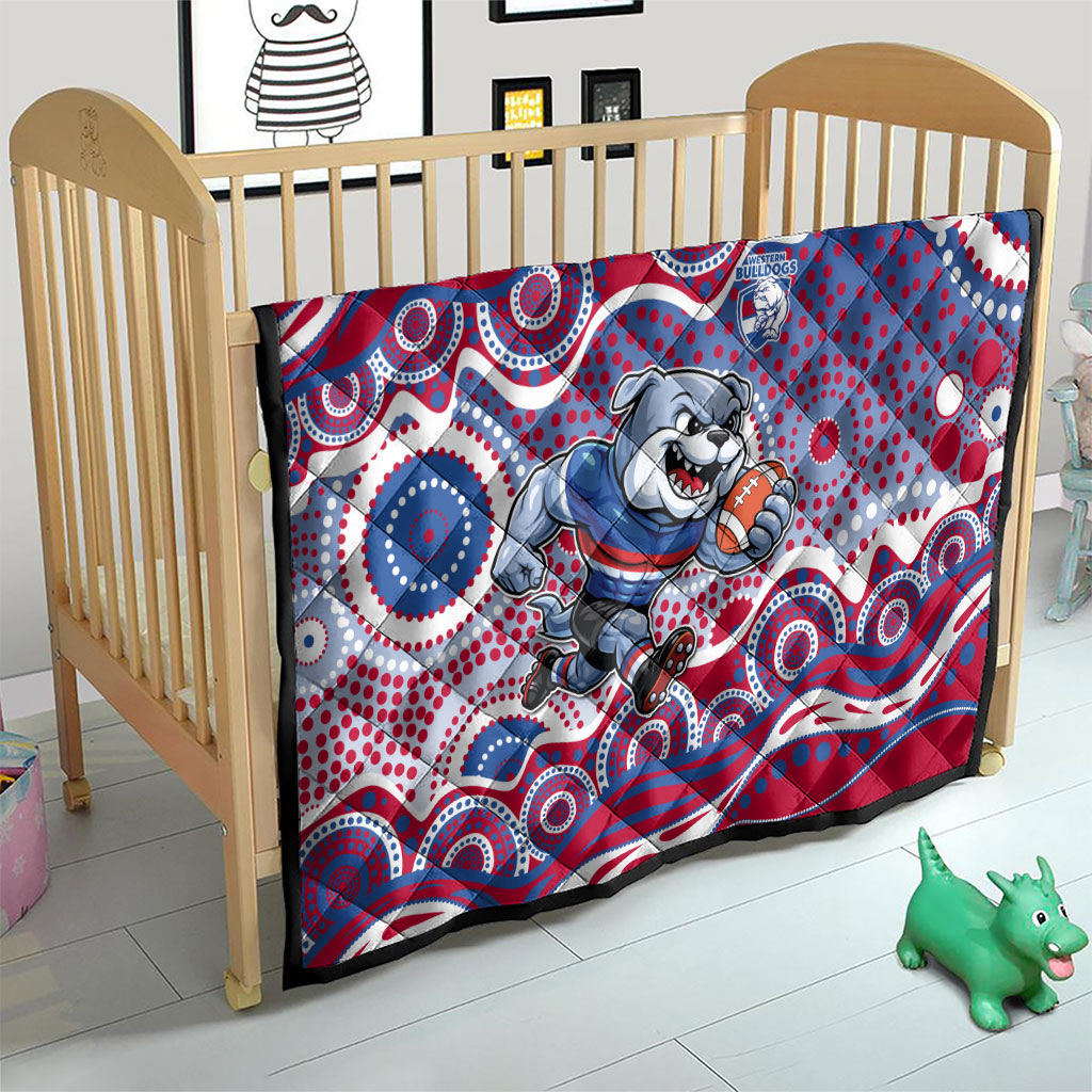 Western Bulldogs Quilt Aboriginal Dot Pattern - Football Mascot Heritage Pride