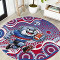 Western Bulldogs Round Carpet Aboriginal Dot Pattern - Football Mascot Heritage Pride