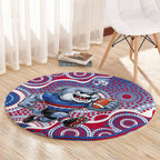 Western Bulldogs Round Carpet Aboriginal Dot Pattern - Football Mascot Heritage Pride