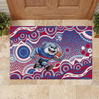Western Bulldogs Rubber Doormat Aboriginal Dot Pattern - Football Mascot Heritage Pride