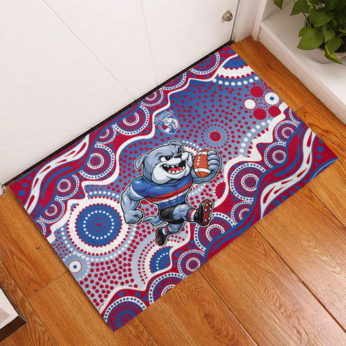 Western Bulldogs Rubber Doormat Aboriginal Dot Pattern - Football Mascot Heritage Pride