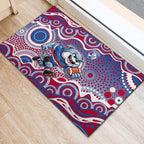 Western Bulldogs Rubber Doormat Aboriginal Dot Pattern - Football Mascot Heritage Pride