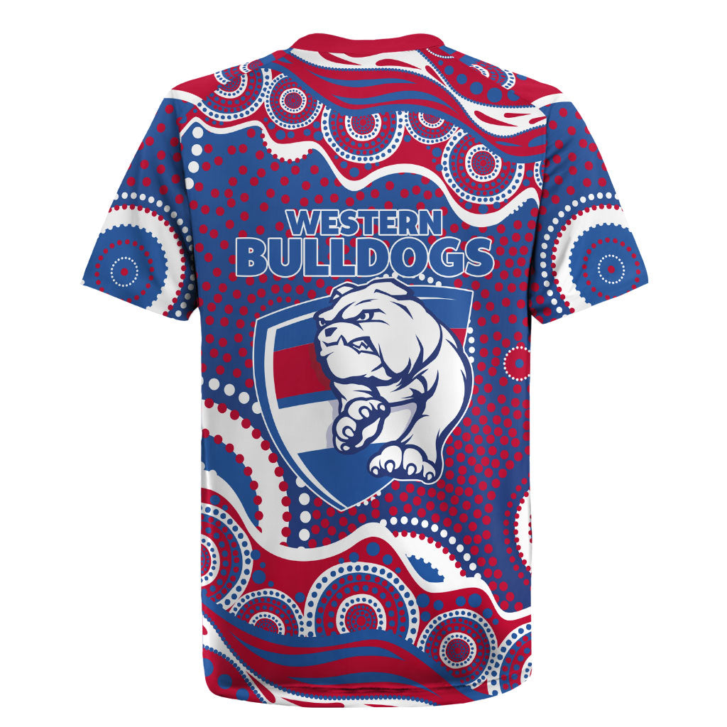Western Bulldogs Rugby Jersey Aboriginal Dot Pattern - Football Mascot Heritage Pride