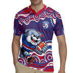 Western Bulldogs Rugby Jersey Aboriginal Dot Pattern - Football Mascot Heritage Pride