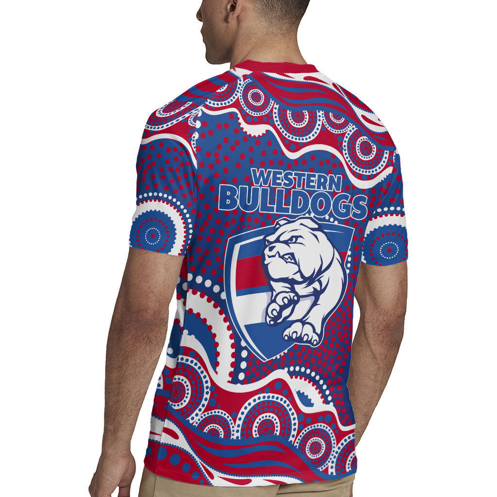 Western Bulldogs Rugby Jersey Aboriginal Dot Pattern - Football Mascot Heritage Pride