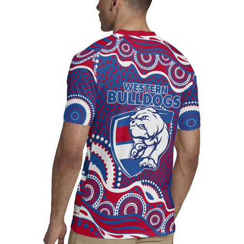 Western Bulldogs Rugby Jersey Aboriginal Dot Pattern - Football Mascot Heritage Pride