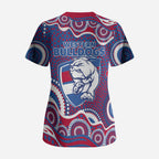 Western Bulldogs Scrub Top Aboriginal Dot Pattern - Football Mascot Heritage Pride
