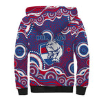 Western Bulldogs Sherpa Hoodie Aboriginal Dot Pattern - Football Mascot Heritage Pride