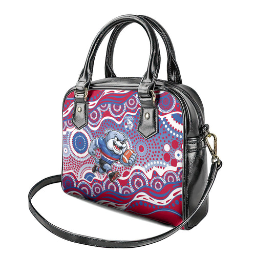 Western Bulldogs Shoulder Handbag Aboriginal Dot Pattern - Football Mascot Heritage Pride