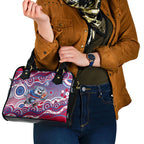 Western Bulldogs Shoulder Handbag Aboriginal Dot Pattern - Football Mascot Heritage Pride