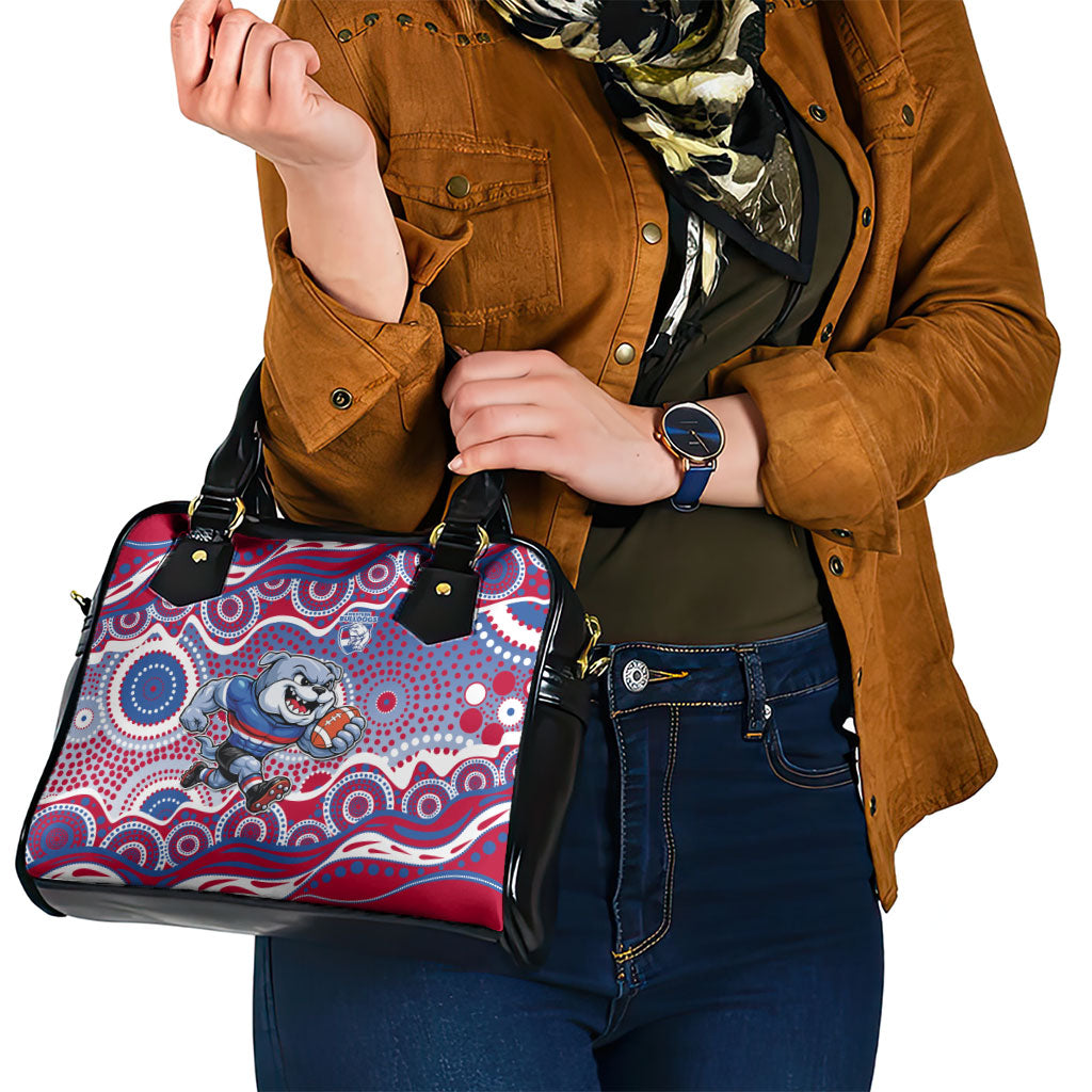 Western Bulldogs Shoulder Handbag Aboriginal Dot Pattern - Football Mascot Heritage Pride