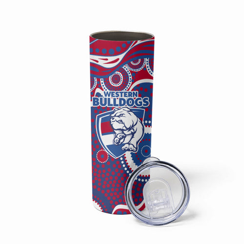 Western Bulldogs Skinny Tumbler Aboriginal Dot Pattern - Football Mascot Heritage Pride
