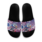 Western Bulldogs Slide Sandals Aboriginal Dot Pattern - Football Mascot Heritage Pride