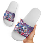Western Bulldogs Slide Sandals Aboriginal Dot Pattern - Football Mascot Heritage Pride