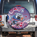 Western Bulldogs Spare Tire Cover Aboriginal Dot Pattern - Football Mascot Heritage Pride