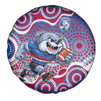 Western Bulldogs Spare Tire Cover Aboriginal Dot Pattern - Football Mascot Heritage Pride