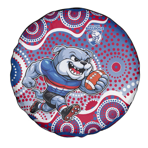 Western Bulldogs Spare Tire Cover Aboriginal Dot Pattern - Football Mascot Heritage Pride