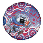 Western Bulldogs Spare Tire Cover Aboriginal Dot Pattern - Football Mascot Heritage Pride