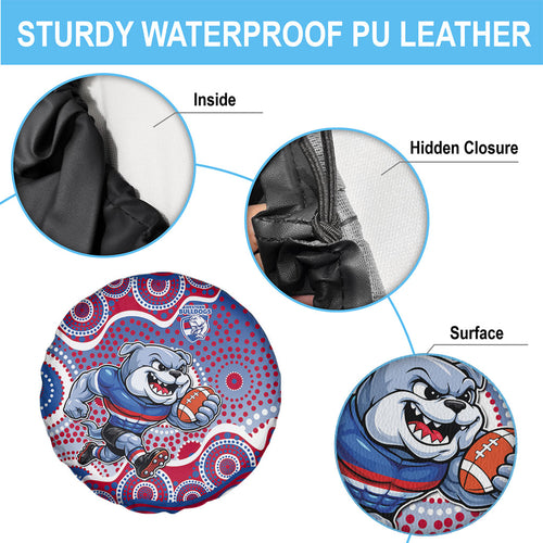 Western Bulldogs Spare Tire Cover Aboriginal Dot Pattern - Football Mascot Heritage Pride