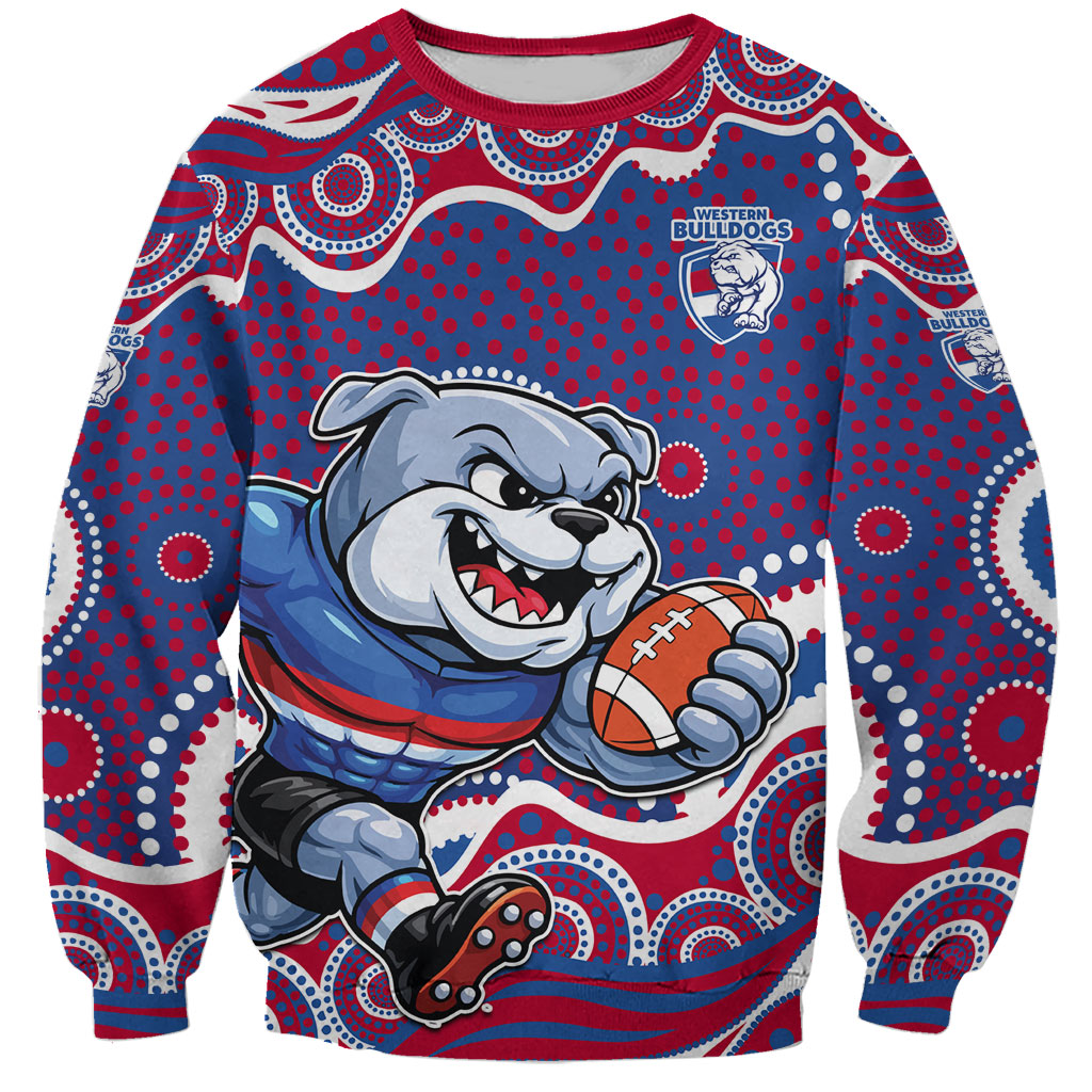 Western Bulldogs Sweatshirt Aboriginal Dot Pattern - Football Mascot Heritage Pride