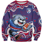 Western Bulldogs Sweatshirt Aboriginal Dot Pattern - Football Mascot Heritage Pride