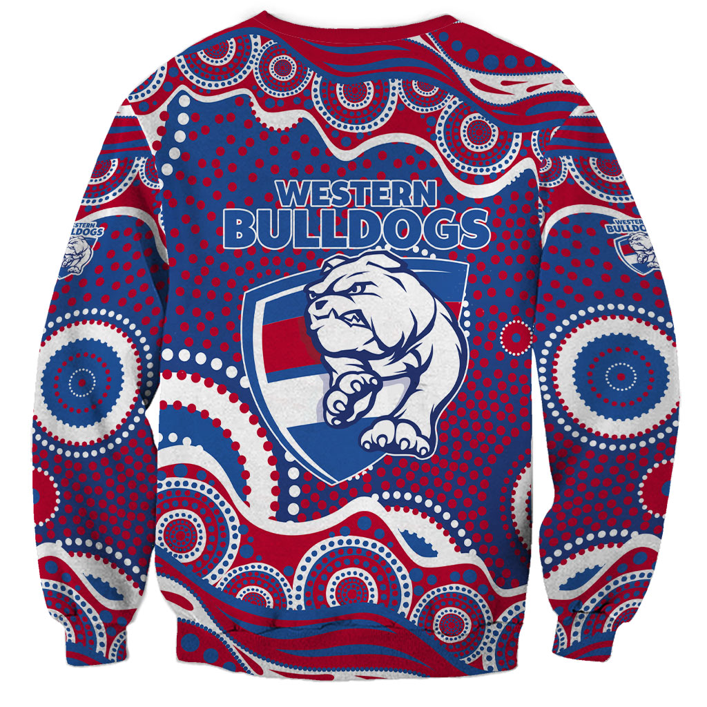 Western Bulldogs Sweatshirt Aboriginal Dot Pattern - Football Mascot Heritage Pride