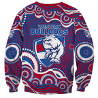 Western Bulldogs Sweatshirt Aboriginal Dot Pattern - Football Mascot Heritage Pride