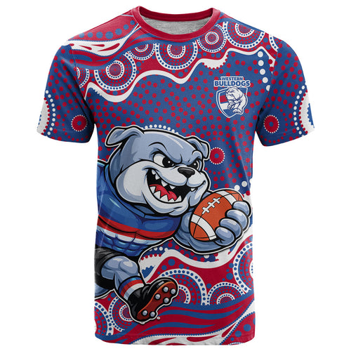 Western Bulldogs T Shirt Aboriginal Dot Pattern - Football Mascot Heritage Pride