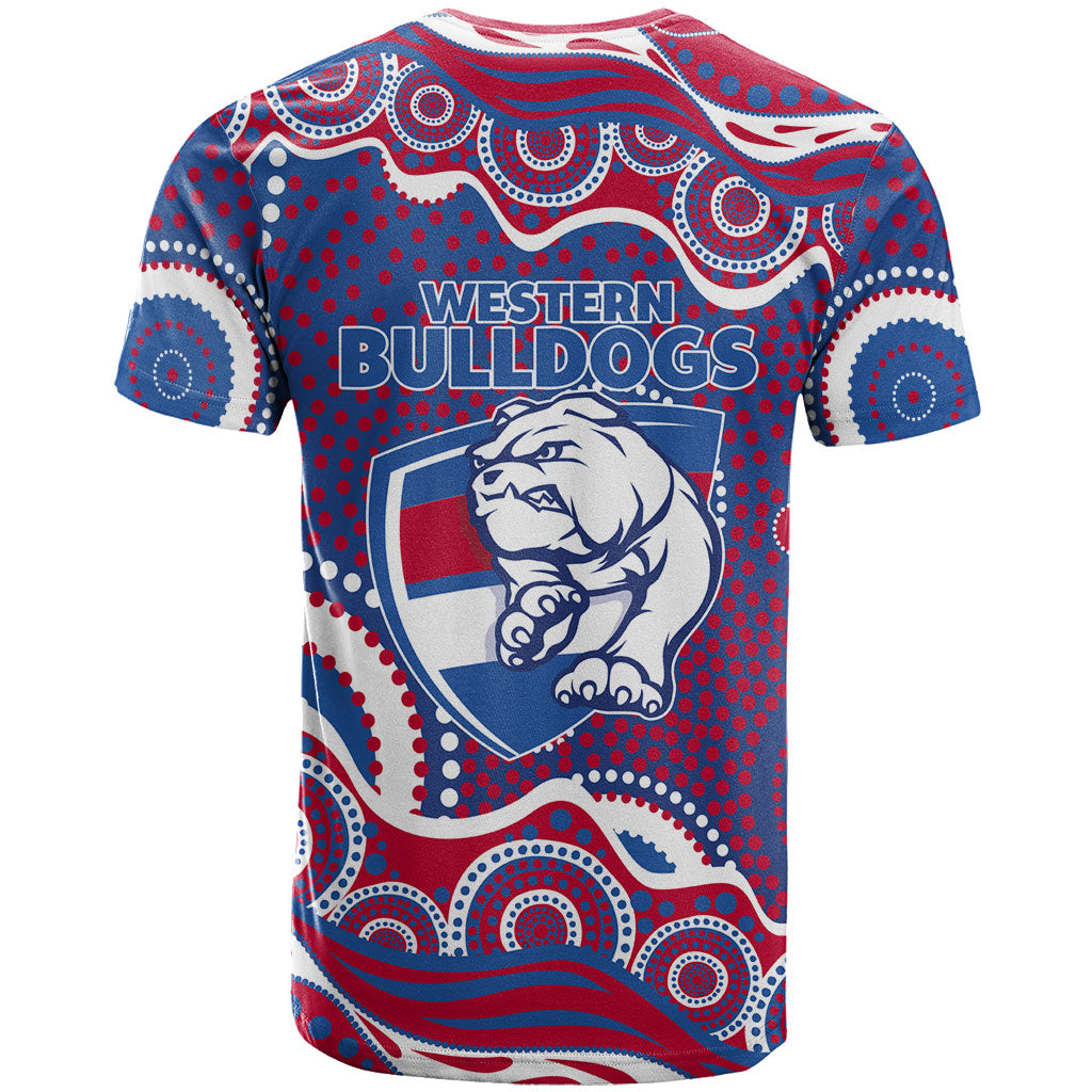 Western Bulldogs T Shirt Aboriginal Dot Pattern - Football Mascot Heritage Pride