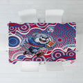Western Bulldogs Tablecloth Aboriginal Dot Pattern - Football Mascot Heritage Pride