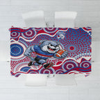 Western Bulldogs Tablecloth Aboriginal Dot Pattern - Football Mascot Heritage Pride