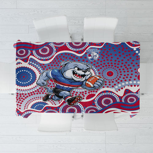 Western Bulldogs Tablecloth Aboriginal Dot Pattern - Football Mascot Heritage Pride