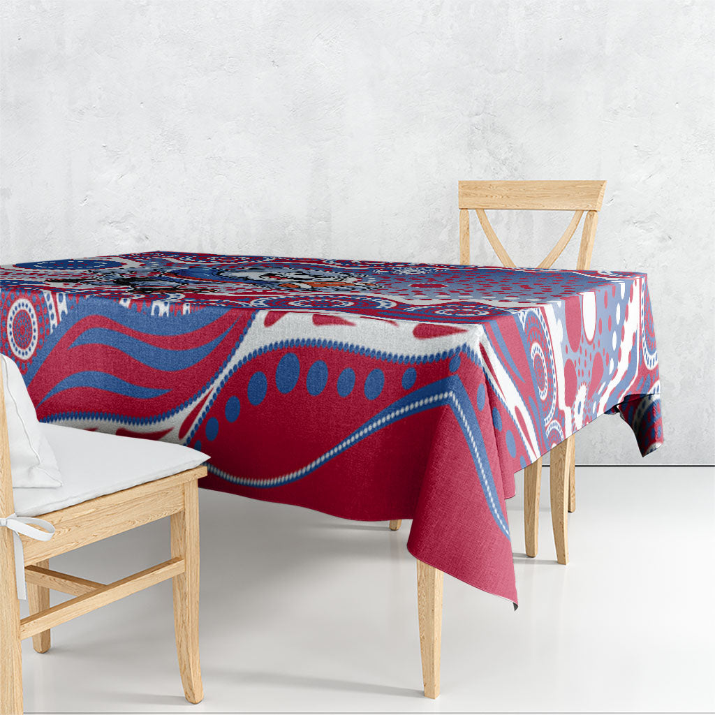 Western Bulldogs Tablecloth Aboriginal Dot Pattern - Football Mascot Heritage Pride