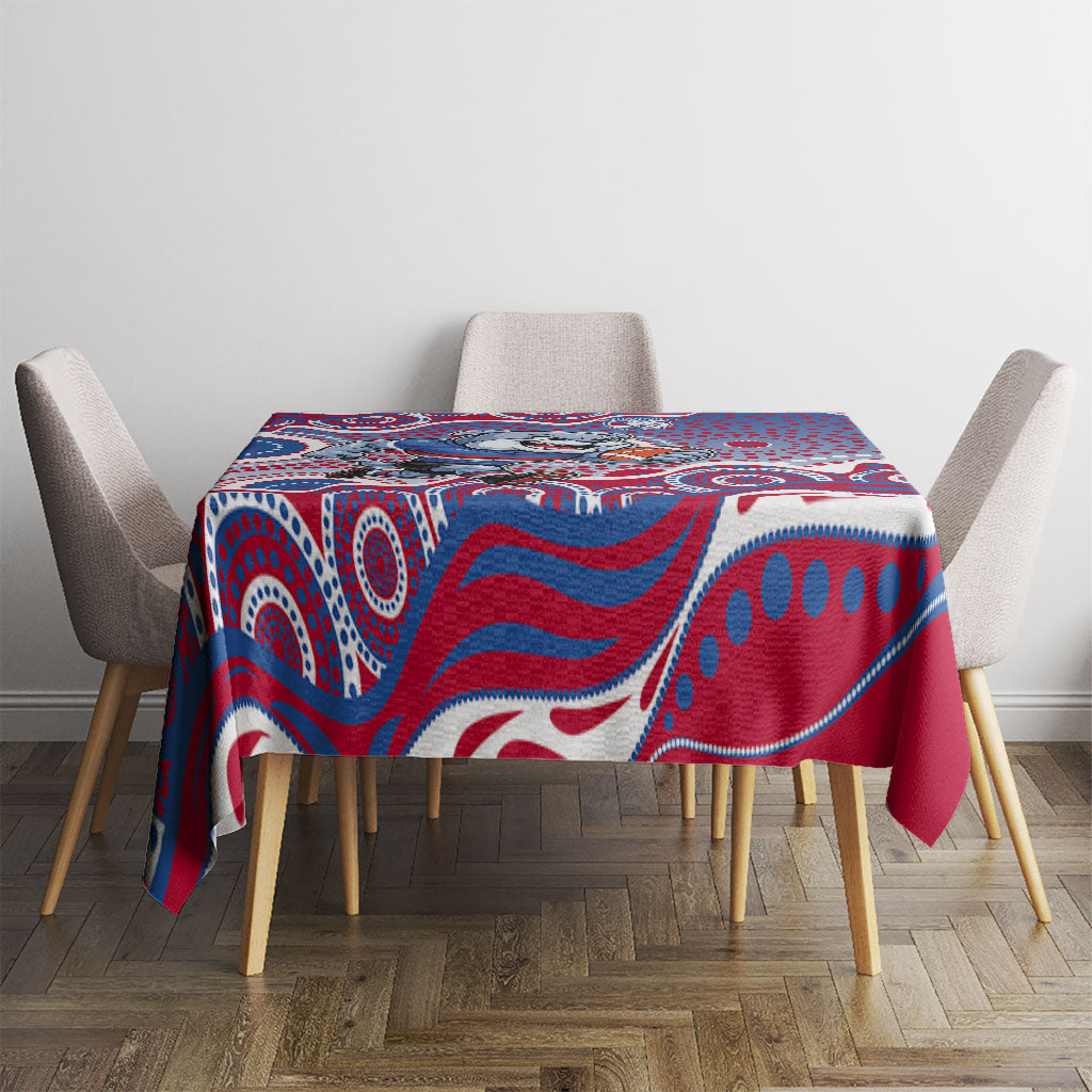 Western Bulldogs Tablecloth Aboriginal Dot Pattern - Football Mascot Heritage Pride