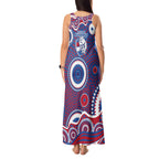 Western Bulldogs Tank Maxi Dress Aboriginal Dot Pattern - Football Mascot Heritage Pride