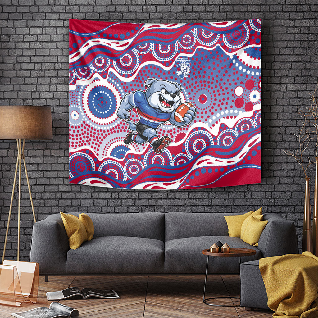 Western Bulldogs Tapestry Aboriginal Dot Pattern - Football Mascot Heritage Pride
