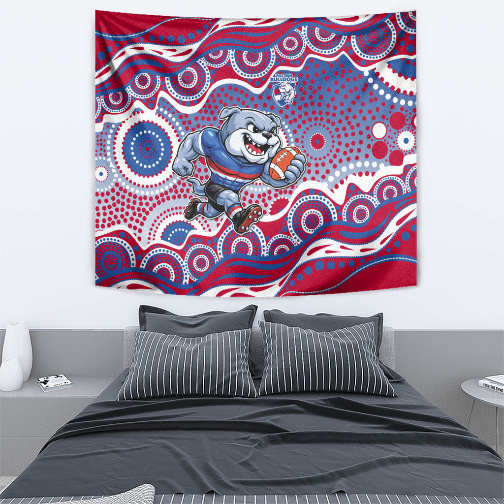 Western Bulldogs Tapestry Aboriginal Dot Pattern - Football Mascot Heritage Pride