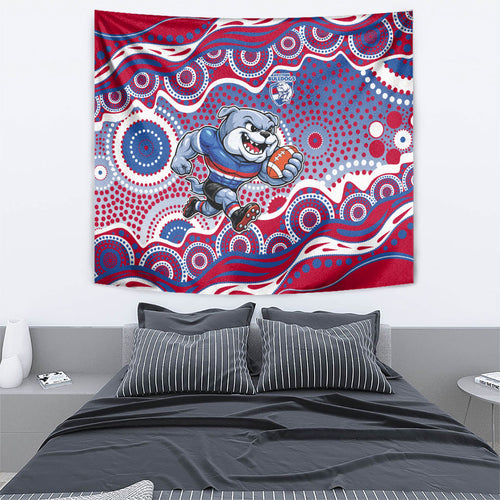 Western Bulldogs Tapestry Aboriginal Dot Pattern - Football Mascot Heritage Pride