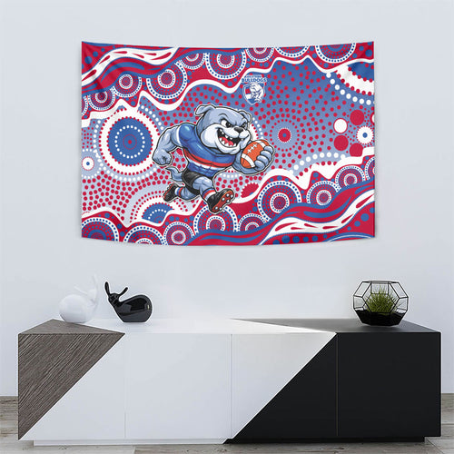 Western Bulldogs Tapestry Aboriginal Dot Pattern - Football Mascot Heritage Pride