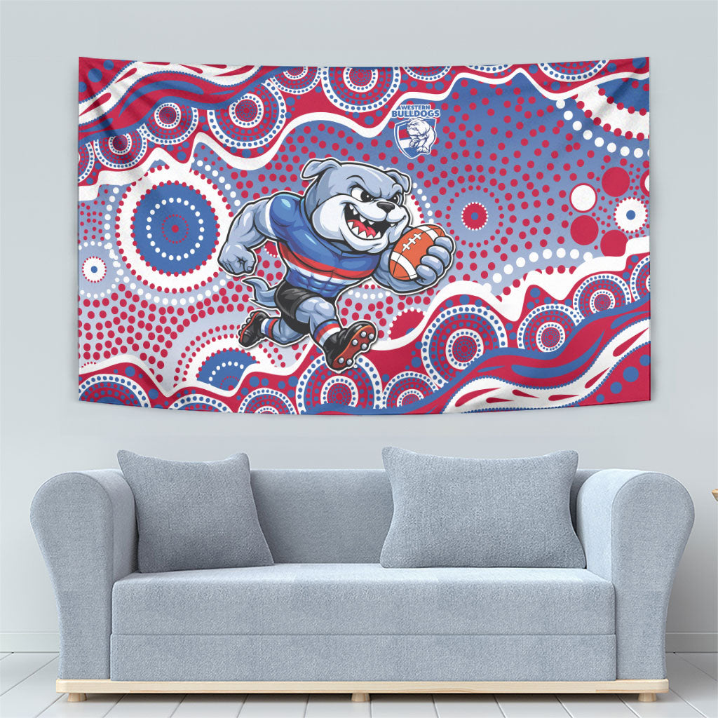Western Bulldogs Tapestry Aboriginal Dot Pattern - Football Mascot Heritage Pride