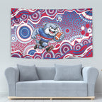 Western Bulldogs Tapestry Aboriginal Dot Pattern - Football Mascot Heritage Pride