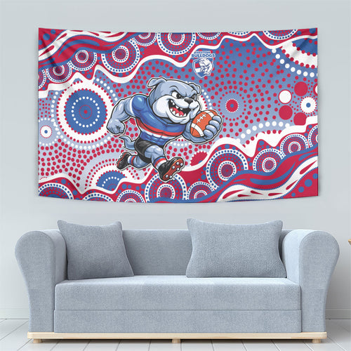 Western Bulldogs Tapestry Aboriginal Dot Pattern - Football Mascot Heritage Pride