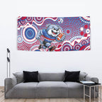 Western Bulldogs Tapestry Aboriginal Dot Pattern - Football Mascot Heritage Pride