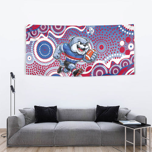 Western Bulldogs Tapestry Aboriginal Dot Pattern - Football Mascot Heritage Pride