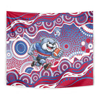 Western Bulldogs Tapestry Aboriginal Dot Pattern - Football Mascot Heritage Pride