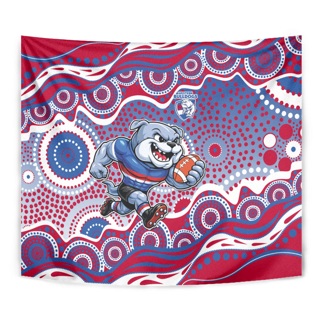 Western Bulldogs Tapestry Aboriginal Dot Pattern - Football Mascot Heritage Pride