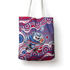Western Bulldogs Tote Bag Aboriginal Dot Pattern - Football Mascot Heritage Pride