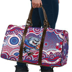 Western Bulldogs Travel Bag Aboriginal Dot Pattern - Football Mascot Heritage Pride